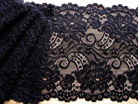 1m elastische Spitze in schwarz Fb4000 - 17cm