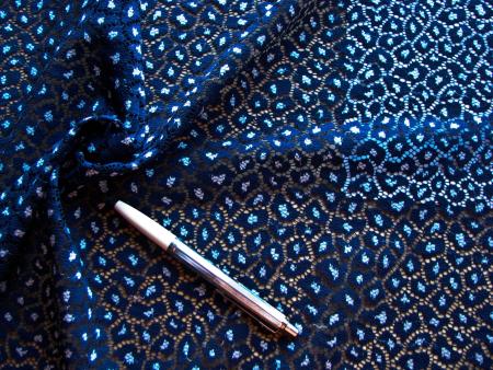 1m elastische "Leo" Jacquardallover-Spitze in navy-blau Fb0810... - 1,40m