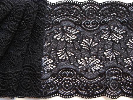 1m elastische Spitze in schwarz Fb4000 - 15,5cm