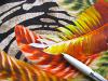 1m bi-elastische Microfaser/Lycra "Bird of paradise feather" - 1,40m