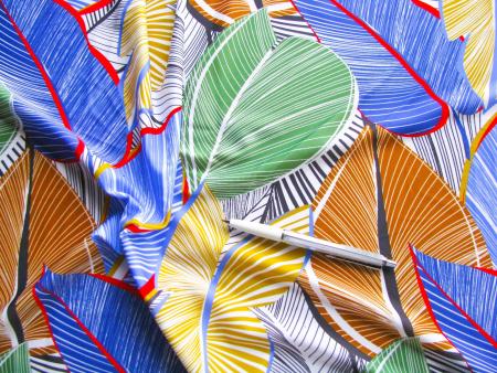 1m bi-elastische Microfaser "Meadow of leaves" - 1,40m