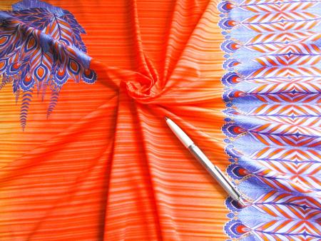 1m bi-elastische Microfaser/Lycra "Peacock fields" - 1,45m