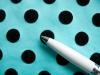 95cm bi-elastische Microfaser/Lycra "Velvety polka dots" - 1,40m