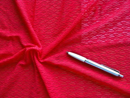 1m bi-elastische All-Over-"Spitze" in mohn-rot Fb0102 - 1,50m