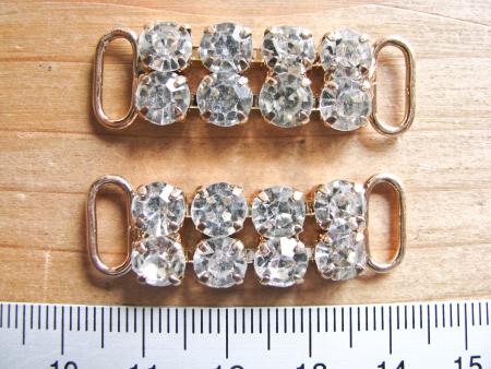 2 Stk. Strassverzierung in gold - Metall