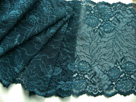 1m elastische XL-Spitze in blau-grün/teal Fb0314 -23,5cm