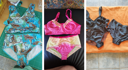 1Bikini und 2 Dessous-Sets in schönem Design