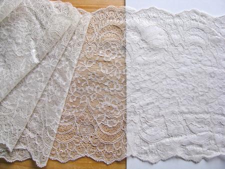 1m elastische XL-Spitze in perlen-beige Fb0327 - 22,5cm