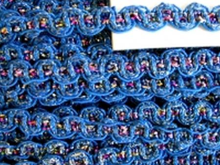 5m Zier-Borte mit Lurexfäden in blitz-blau -1cm
