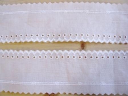 1m BW-Spitze in rein-weiß Fb2000 - 4,9cm /Stickbreite 1cm