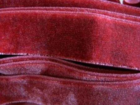 6m Samtband elastisch in dunklem kirsch-rot Fb0105 - 18mm