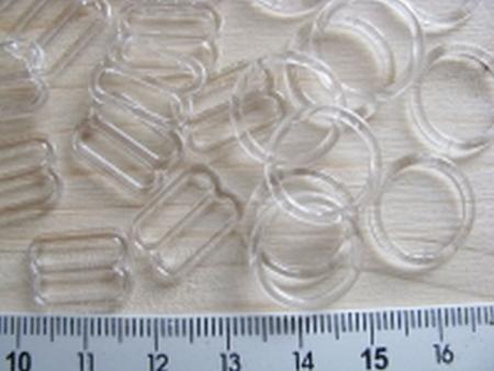 4 Schieber und 4 Ringe klar/transparent 12mm