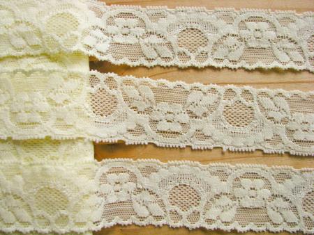2m elastische Spitze in teerose/zartes gelb Fb0129 - 3,7cm