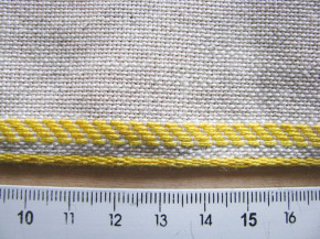 1m Leinen-Stickband in natur-leinen mit Kante in gelb - 8,2cm