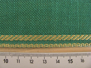 1m Leinen-Stickband in trachten-grün mit Gold-Kante - 7,5cm