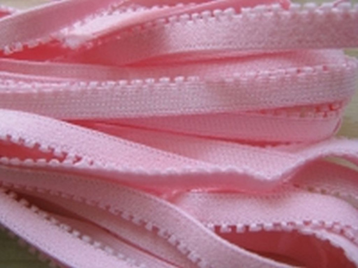 6m Unterbrustgummi in bonbon-rosa Fb0067 - 7mm inkl. Zackenkante