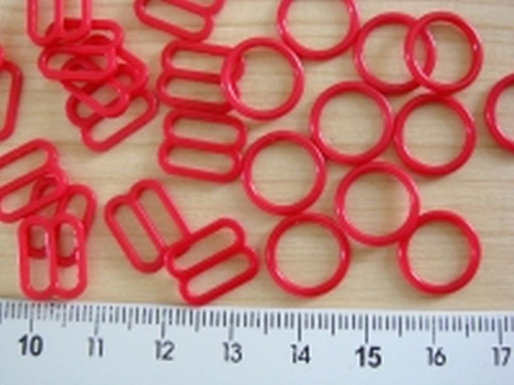 4 Schieber und 4 Ringe in rojal-rot Fb0503 -10mm
