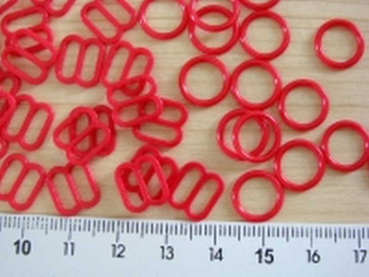 4 Schieber und 4 Ringe in rojal-rot Fb0503- 8mm
