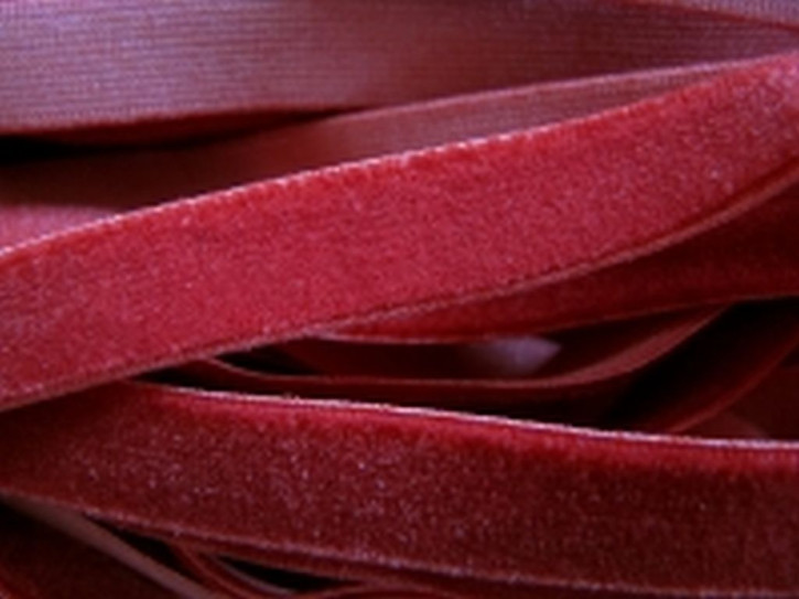 6m Samtband elastisch in vino-rot Fb0105 - 10mm