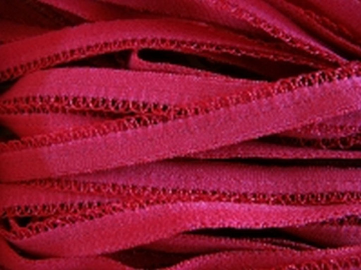 6m Unterbrustgummi in kirsch-rot  Fb0504- 7mm plus Schlaufenkante