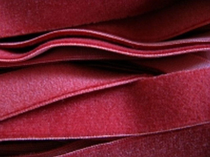 6m Samtband elastisch in dunklem kirsch-rot Fb0105 - 13mm