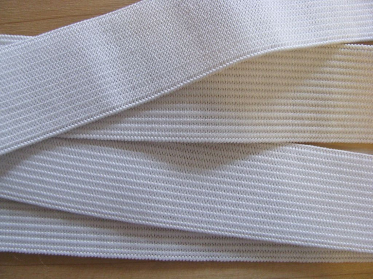 4m Bundgummi in rein-weiß - 25mm breit
