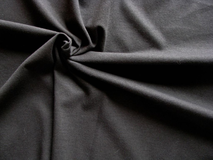 1m BW-Jersey in schwarz Fb4000 (wollig im Griff) - 1,40m