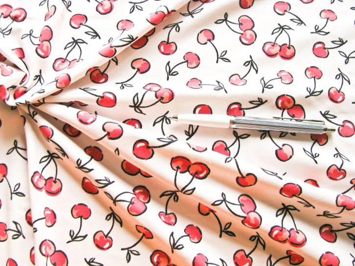 1m elastischer Jersey "Kirschen/Cherries" -1,60m