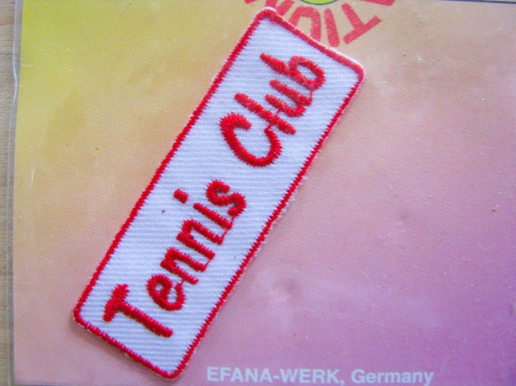Bügelbild -Tennis Club- rot
