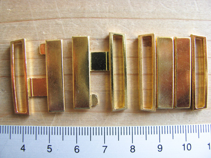 2 Paar Verschlüsse in gold/Metall - 25mm