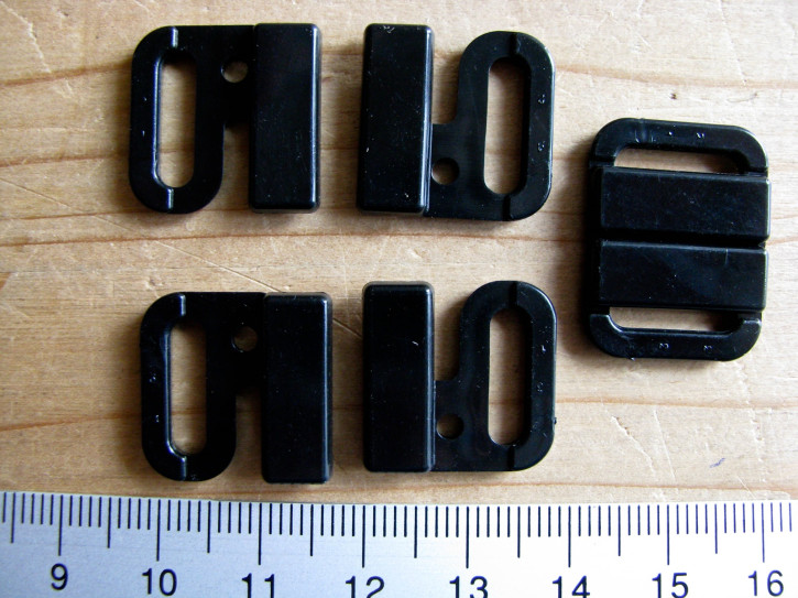 3 Paar Verschlüsse in schwarz - 13mm