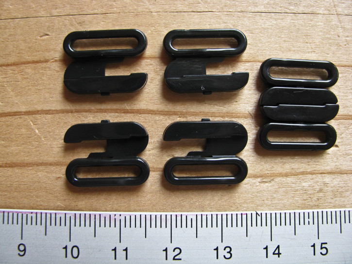 3 Paar Verschlüsse in schwarz Fb4000 -12mm