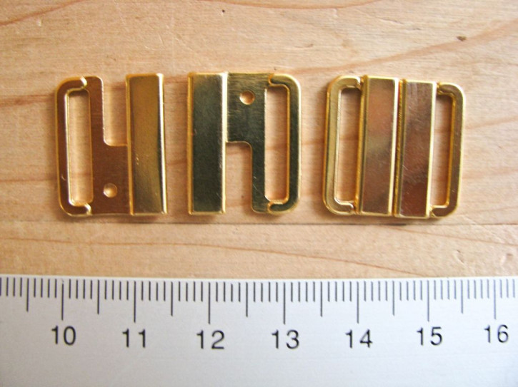 2 Paar Verschlüsse in gold (nickelfrei) - 15mm