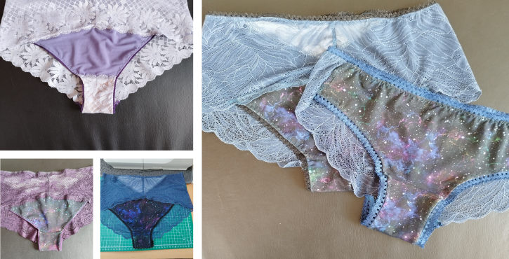 Diverse Slips aus zarter Spitze kombiniert...