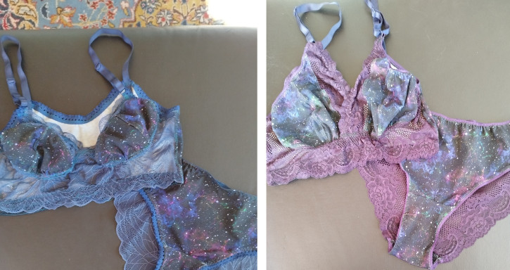 Dessous-Set aus zarter Spitze kombiniert...