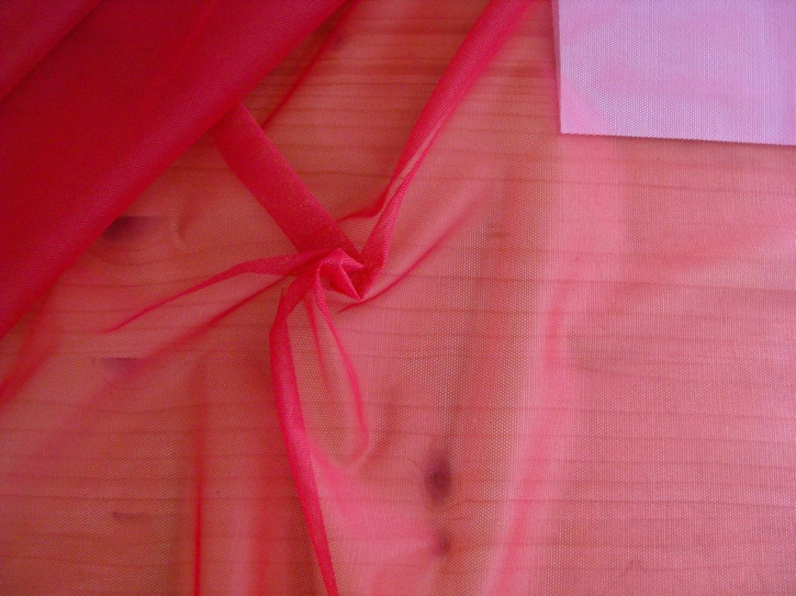 1m Wäsche-Tüll in mohn-rot Fb0102