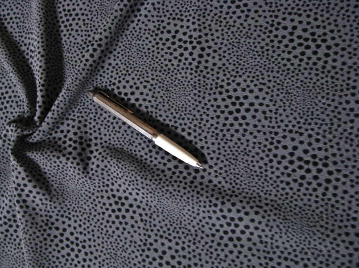1m bi-elastische Wirkware in stahl-grau mit schwarzen Punkten Fb0878 - 1,40m