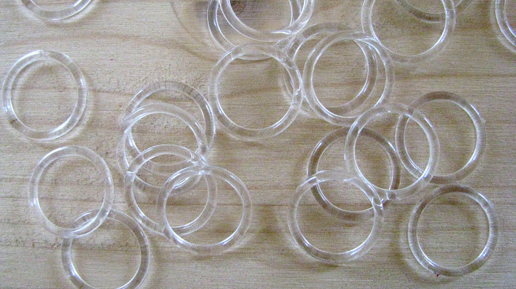 8 Stk. Ringe in klar/transparent - 15mm