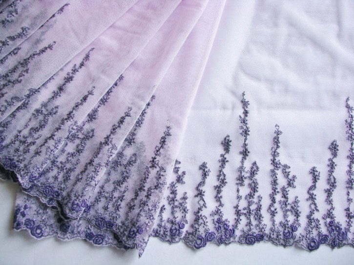 1m Edel-Dessous-Spitze"Lilac Princess" Fb0057 - 23cm /Stickbreite 11,5cm