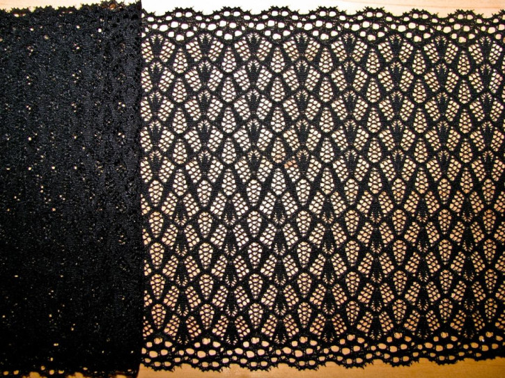 1m elastische Spitze in schwarz Fb4000 - 17,5cm
