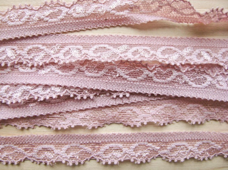 3m elastische Abschluss-Spitze in h.rosè Fb0156 - 1,3cm
