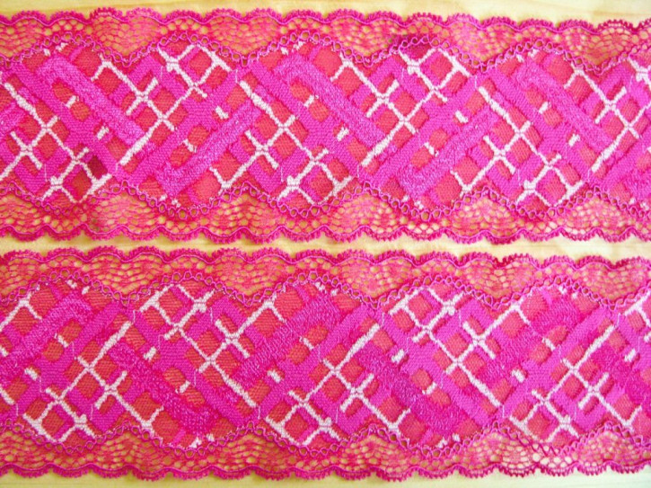 1m elastische Spitze "Pink Dreams of Wonder" -  8cm