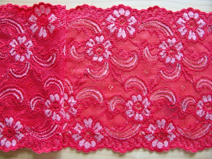1m elastische Spitze in nelken-rot Fb0629 - 16,5cm