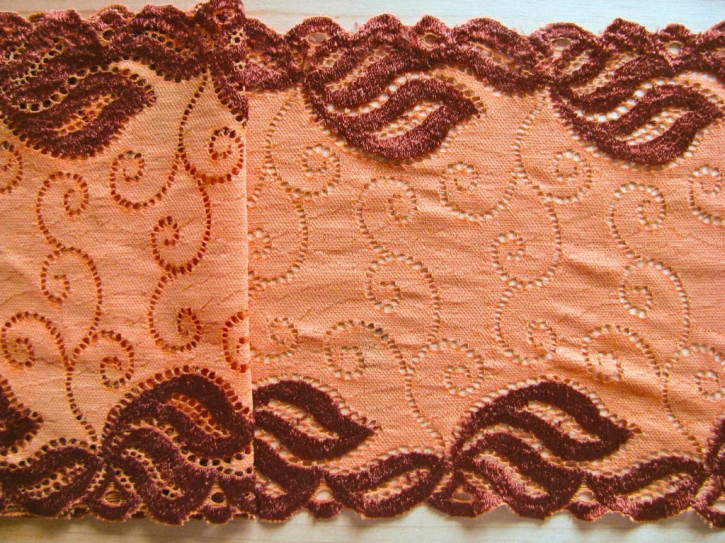 1m elastische Spitze "Ornaments of Copper" - 16,5cm