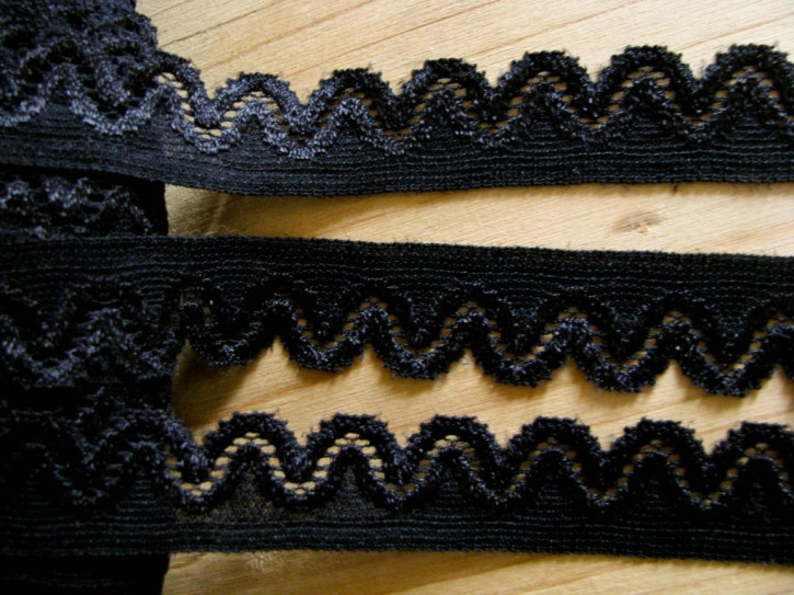 3m elastische Abschluss-Spitze in schwarz Fb4000 - 2cm