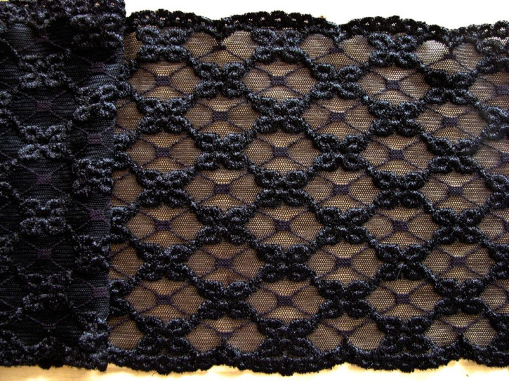 1m elastische Spitze in schwarz Fb4000 - 16cm