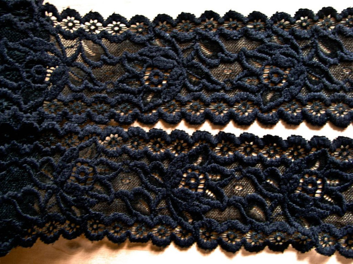 1m elastische Spitze in schwarz Fb4000 - 7cm
