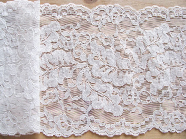1m elastische Spitze in off-white/woll-weiß Fb1000