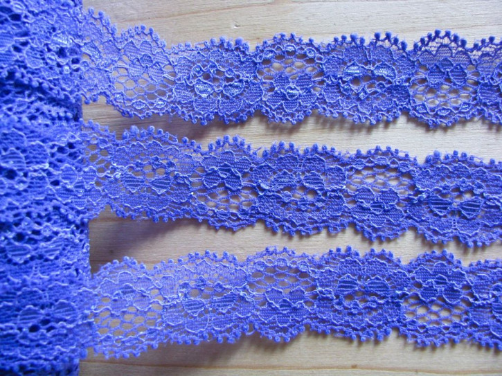 3m elastische Spitze in lapislazuli Fb0013  -  2,5cm