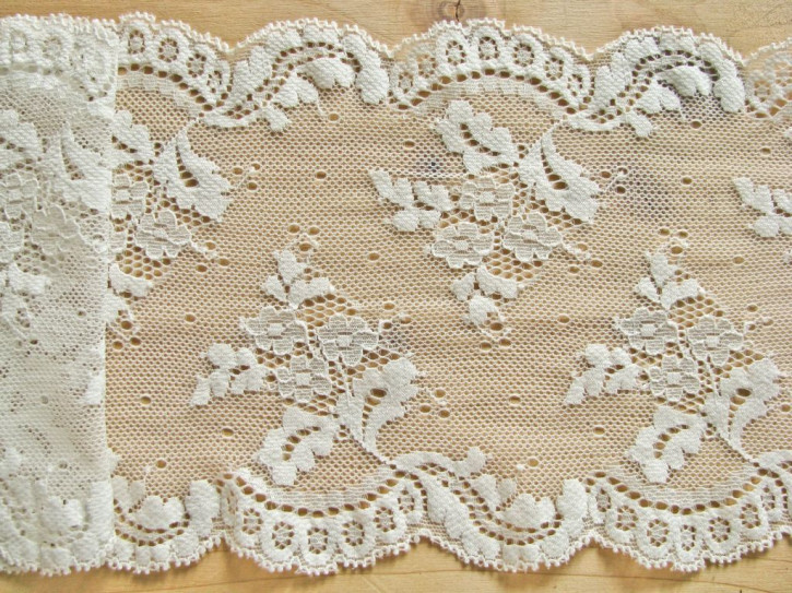 1m elastische Spitze in ecru/ein Hauch von creme Fb1451 - 15cm